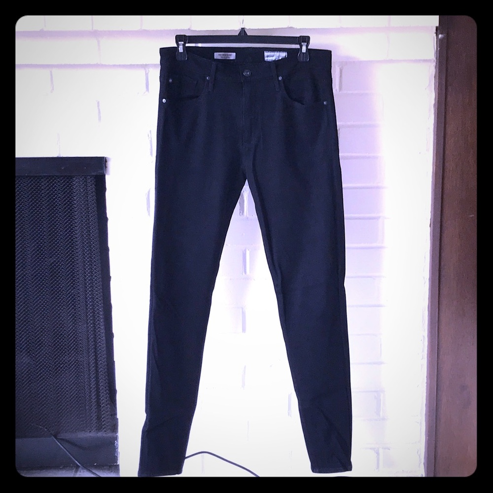 AG Farrah Skinny Knit Luxe Denim Black Sz 31